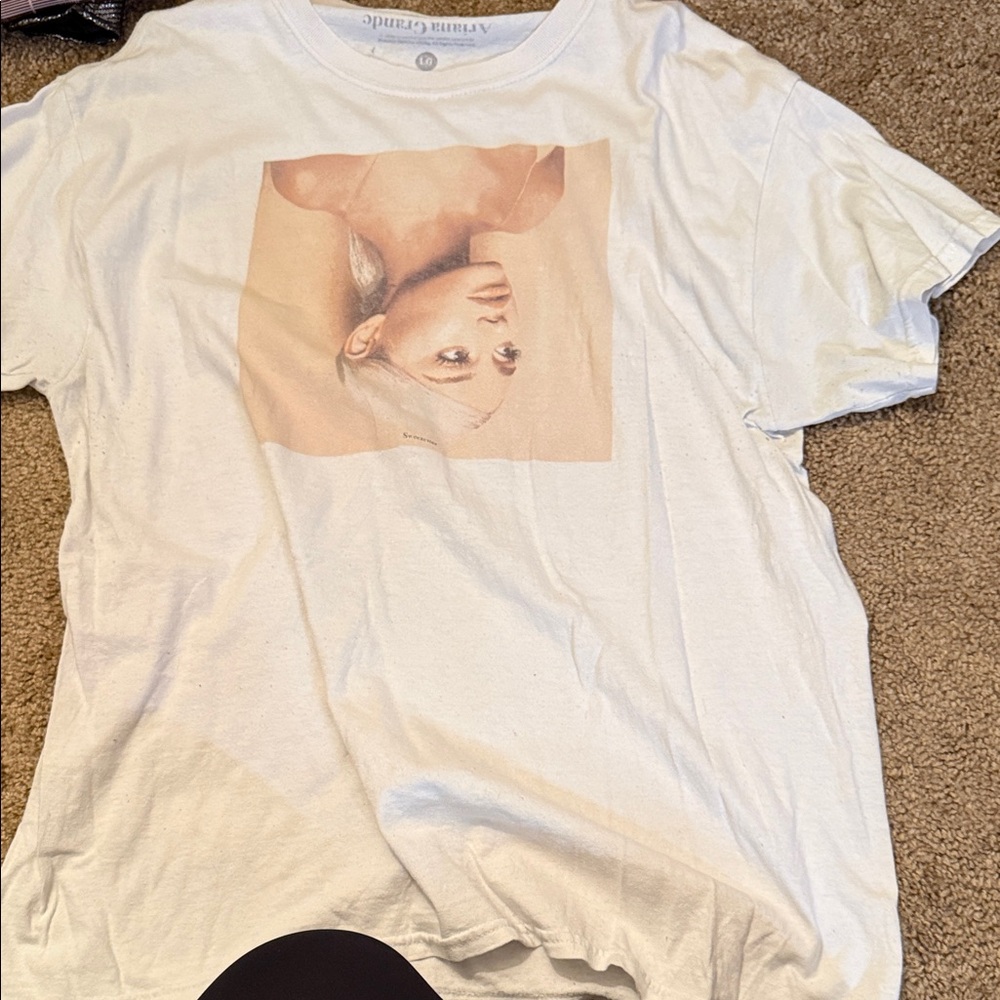 Ariana Grande White Graphic Tee